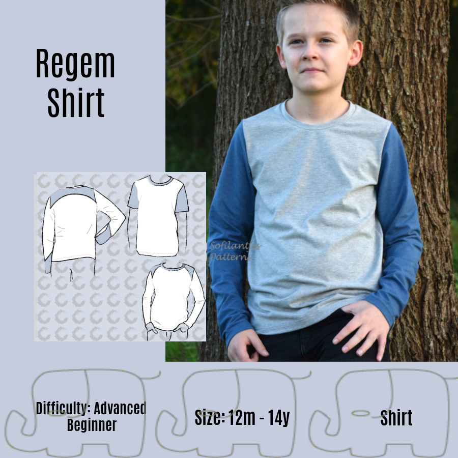 Men's crew neck long sleeve T shirt – free PDF sewing pattern